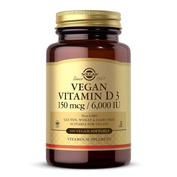 Solgar Vegan Vitamin D3 150 mcg (6000 IU) Softgels
