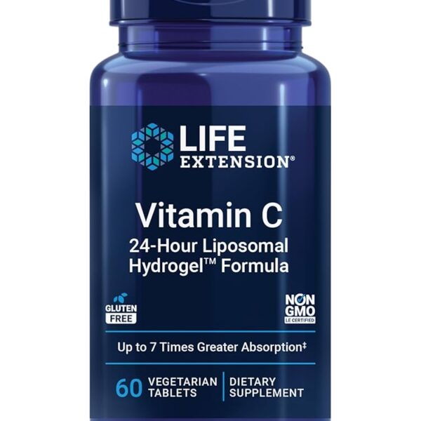 Life Extension Vitamin C 24-Hour Liposomal Hydrogel™ Formula 60 vegetarian tablets