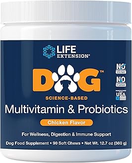 Life Extension DOG Multivitamin & Probiotics 90 SOFT CHEWS