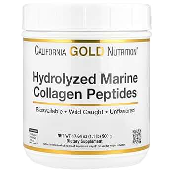 California Gold Nutrition Hydrolyzed Marine Collagen Peptides, Unflavored, 1.1 lb (500 g)