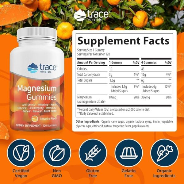 Trace Minerals Magnesium GUMMY Tangerine
