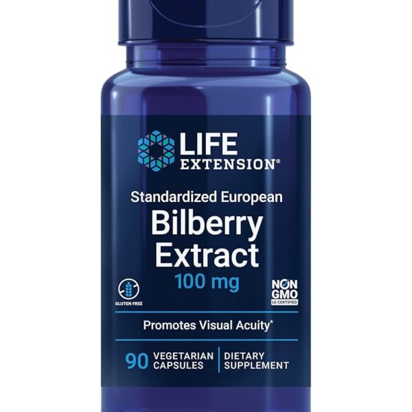 Life Extension Standardized European Bilberry Extract 100 mg, 90 vegetarian capsules