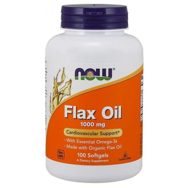NOW Foods FLAX OIL ORGANIC 1000mg 100 SGELS