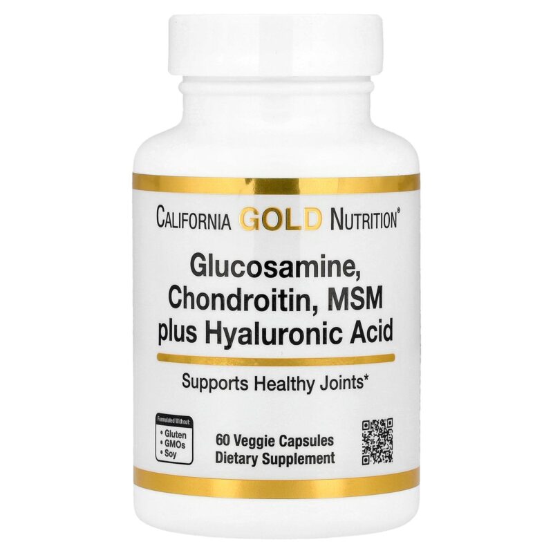 California Gold Nutrition Glucosamine, Chondroitin, MSM Plus Hyaluronic Acid, 120 Veggie Caps