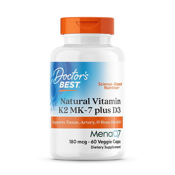 Doctor's Best Natural Vitamin K2 MK-7 with MenaQ7® plus D3