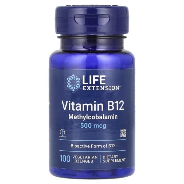 Life Extension Vitamin B12 Methylcobalamin 500 mcg, 100 vegetarian lozenges