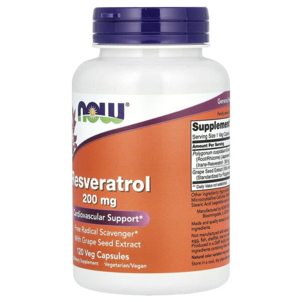 NOW Foods RESVERATROL 200mg 120 VCAPS