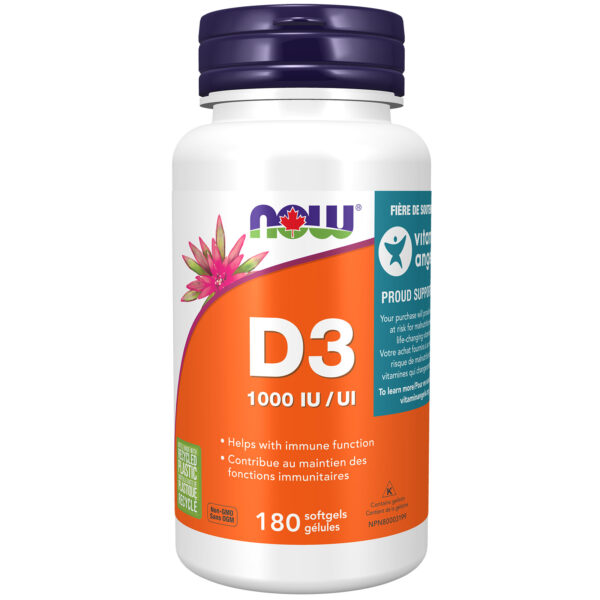 NOW Foods VIT D-3 1000 IU FRUITY CHEW 180 LOZ