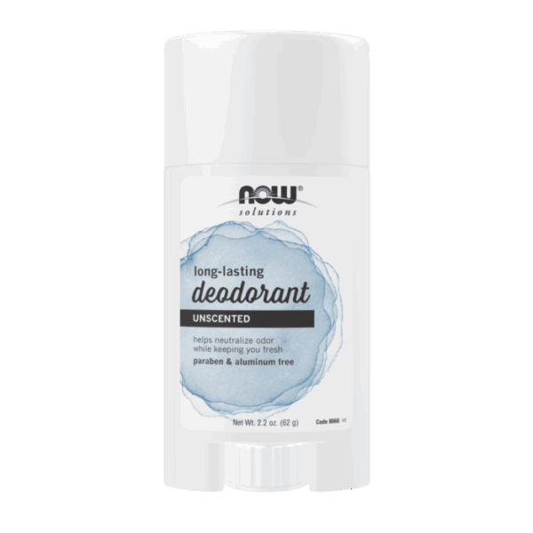 NOW Foods LONG-LASTING DEOD STICK UNSCENTED 2.2 OZ