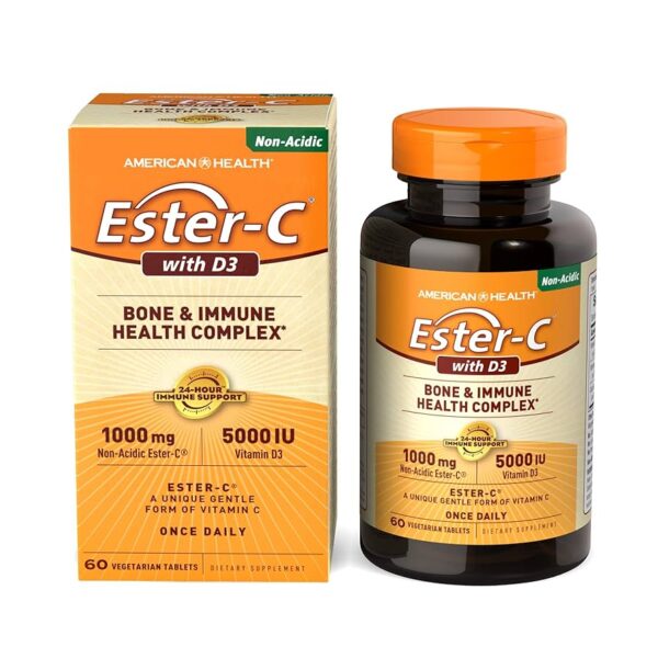 American Health Ester-C®  1000mg With D3 5000  IU Bone & Immune Health Complex Vegetarian Tablets
