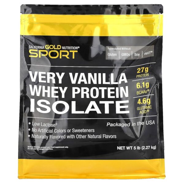 California Gold Nutrition Very Vanilla Whey Protein Isolate, 5 (2.27 kg)