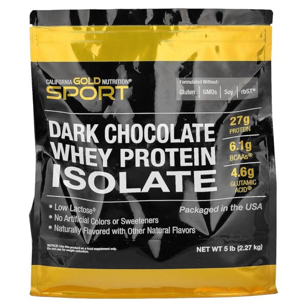California Gold Nutrition Sport, Dark Chocolate Whey Protein Isolate, 2 (907 g)