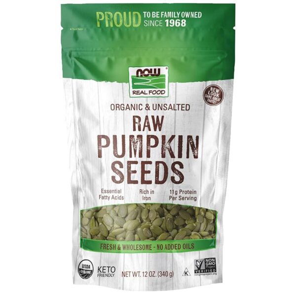 NOW Foods ORGANIC PUMPKIN SEEDS 12 OZ