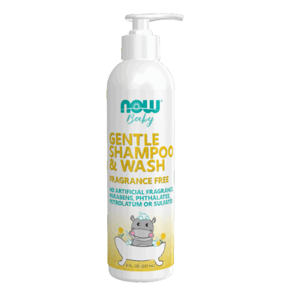 NOW Foods GENTLE BABY SHAMPOO & BODY WASH, FRAGRANCE-FREE 8 FL. OZ.