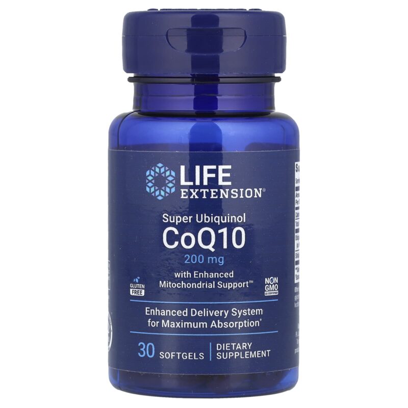 Life Extension Super Ubiquinol CoQ10 with Enhanced Mitochondrial Support™ 200 mg, 30 softgels