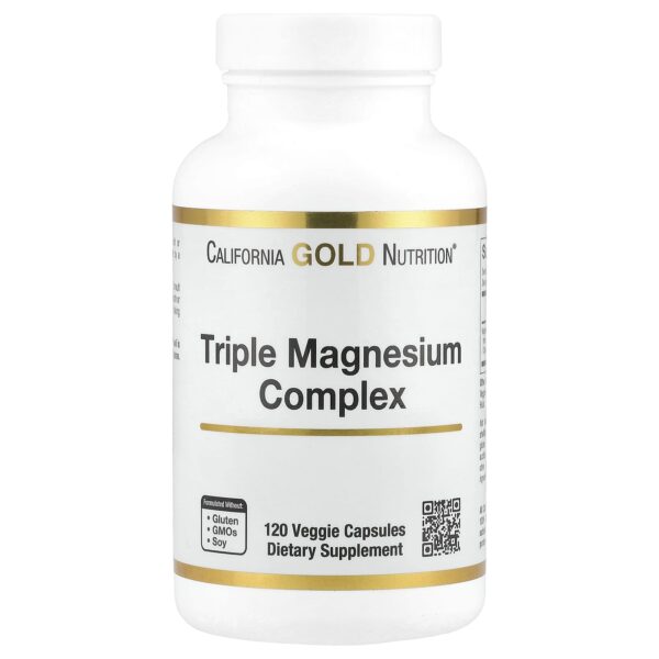 California Gold Nutrition Triple Magnesium Complex, 120 Veggie Capsules