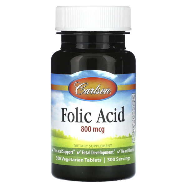 Carlson Laboratories Folic Acid 800mcg 300 Tablets