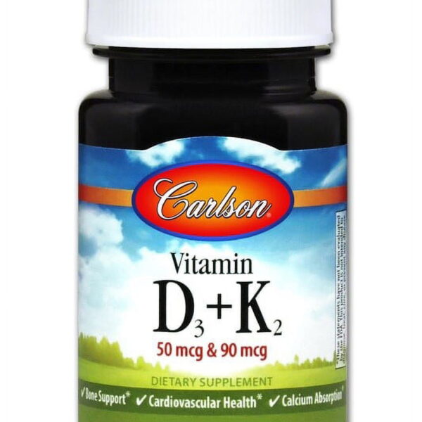 Carlson Laboratories Vitamin D3 + K2 60 Capsules
