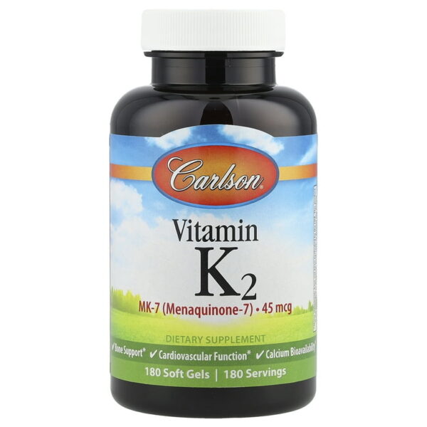 Carlson Laboratories Vitamin K2 MK-7 180 Soft Gels