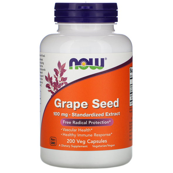 NOW Foods GRAPE SEED ANTI 100mg 200 VCAPS