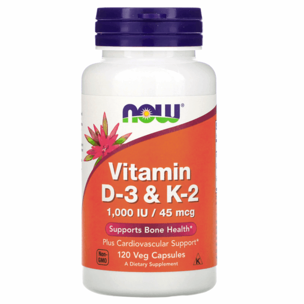 NOW Foods Vit D-3 / K2 1000 IU/45 MCG 120 VCAPS