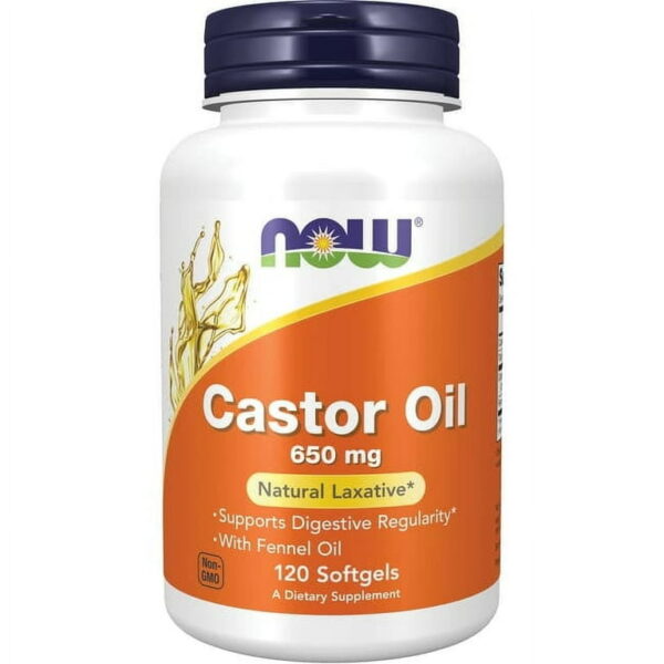 NOW Foods CASTOR OIL 650MG 120 SGELS