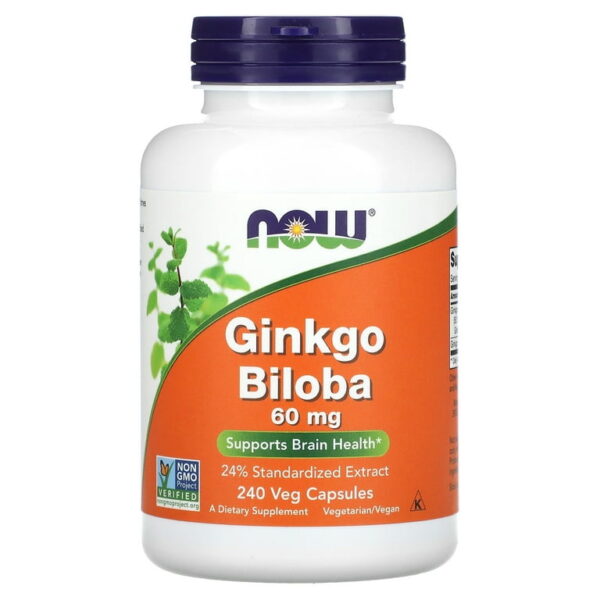 NOW Foods GINKGO BILOBA 60mg 240 VCAPS