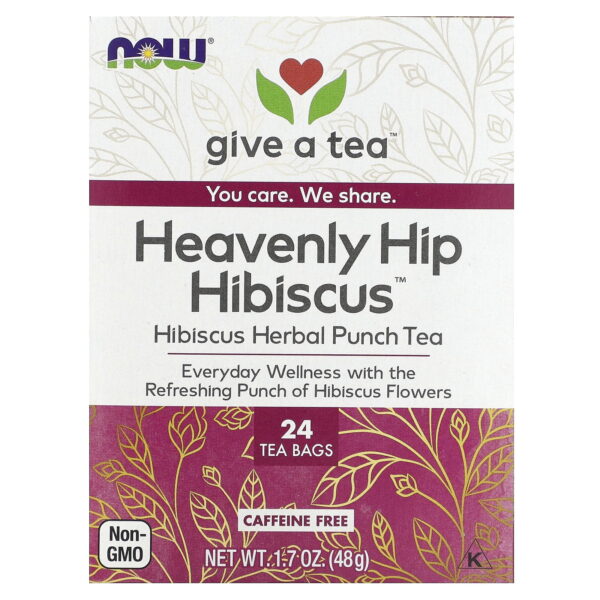 NOW Foods HEAVENLY HIP HIBISCUS TEA BAGS 24 BAGS