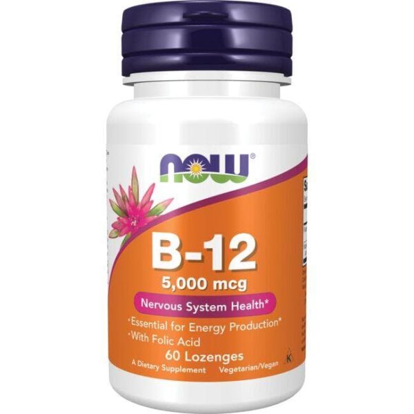 NOW Foods B-12 5000mcg + FOLIC 60 LOZ