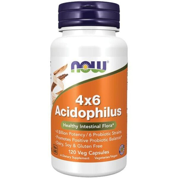NOW Foods 4X6 ACIDOPHILUS 120 VCAPS