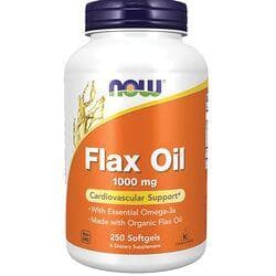 NOW Foods FLAX OIL ORGANIC 1000mg 250 SGELS