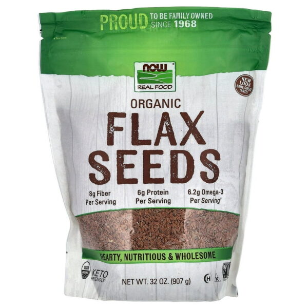 NOW Foods FLAX SEEDS ORGANIC 1 LB