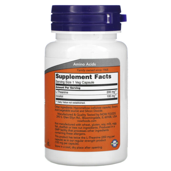 NOW Foods THEANINE 200 MG 120 VCAPS