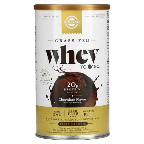 Solgar Grass-Fed Whey To Go® Protein Powder Natural Chocolate Flavor