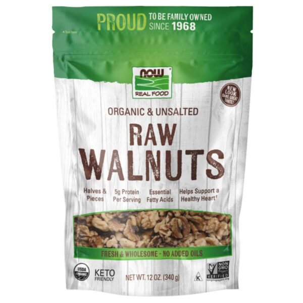 NOW Foods ORGANIC WALNUTS RAW 12 OZ