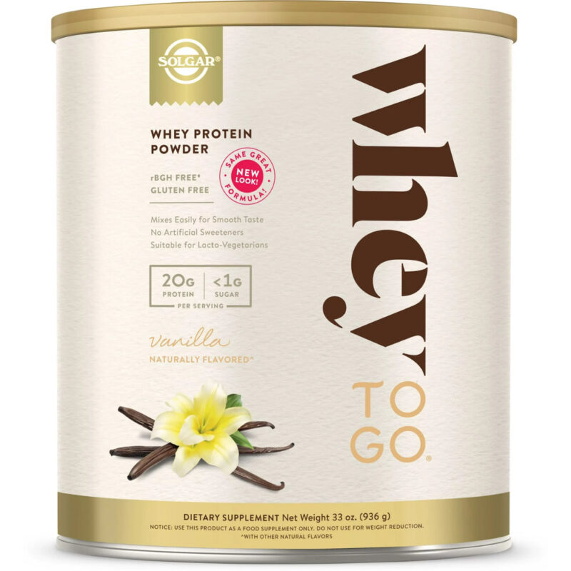 Solgar Grass-Fed Whey To Go® Protein Powder Natural Vanilla Flavor