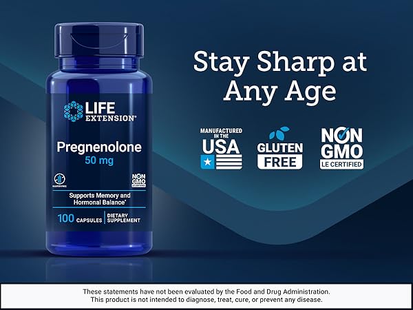 Life Extension Pregnenolone 50 mg, 100 capsules
