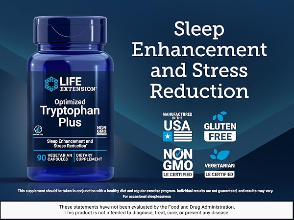 Life Extension Optimized Tryptophan Plus 90 vegetarian capsules