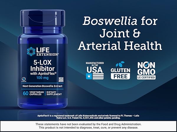 Life Extension 5-LOX Inhibitor with AprèsFlex® 100 mg, 60 vegetarian capsules