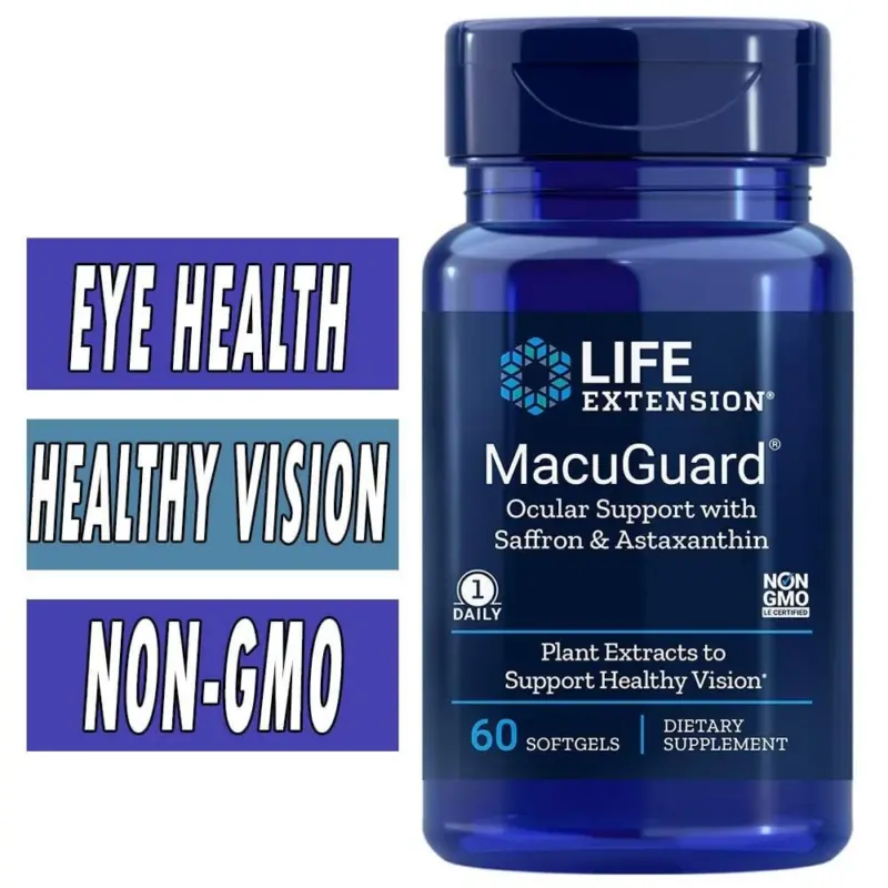 Life Extension MacuGuard® Ocular Support with Saffron & Astaxanthin 60 softgels