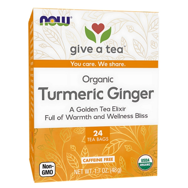 NOW Foods TURMERIC GINGER ORGANIC TEA 24 BAGS