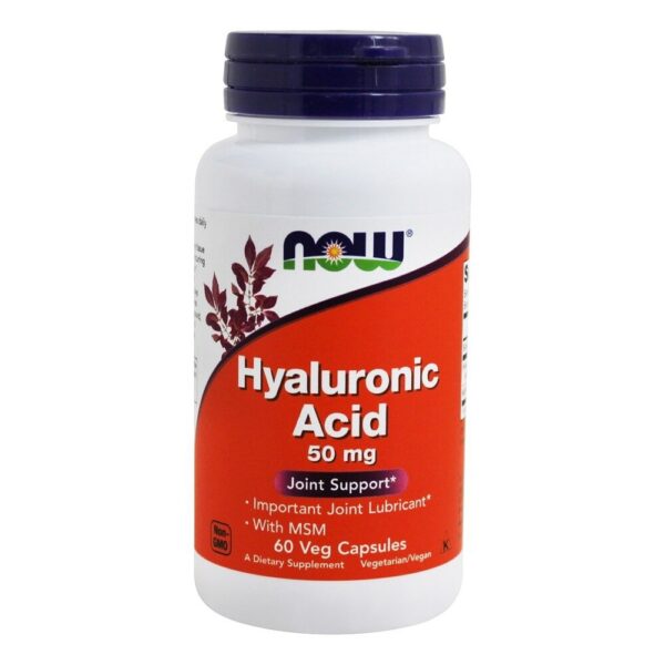 NOW Foods HYALURONIC ACID 50MG + MSM 60 VCAPS