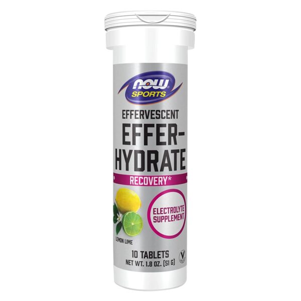 NOW Foods EFFER-HYDRATE LEMON LIME 10 TABS/TUBE